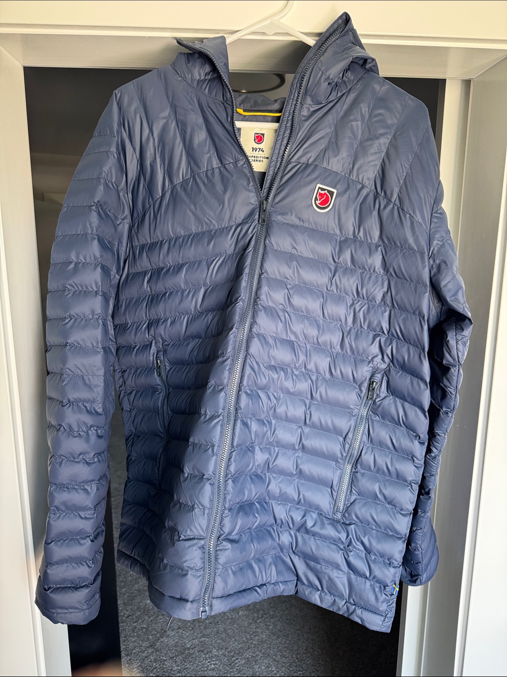 Fjallraven X-Latt 1974 Expedition Hooded Puffer Menâs Xl Blue